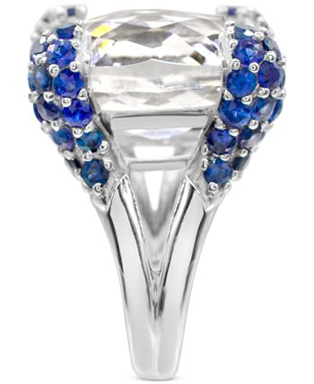 Macy's - White Quartz (14-1/2ct) Blue Sapphire (2-1/4 ct. t.w.) Ring in Sterling Silver