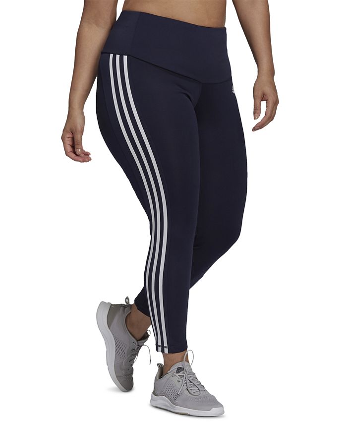 adidas Plus-Size Designed 2 Move High-Rise 3-Stripes 7/8 Sport Tights ...