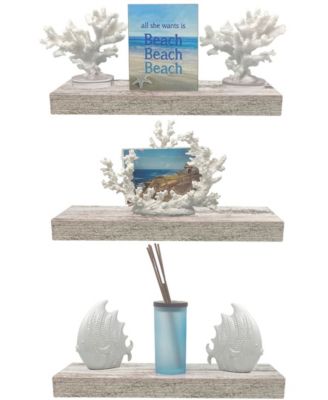 3 Pack 16 Inch  Floating Shelves - for Bedroom, Kitchen, Living Room, Office