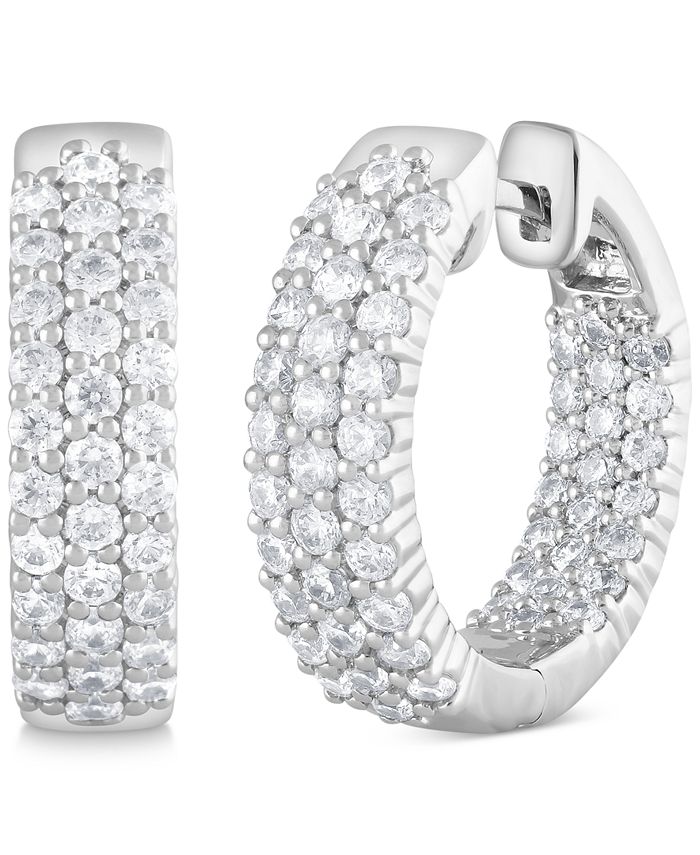 Triple row hoop earrings