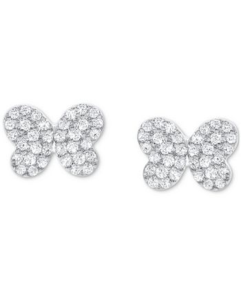 Macy's - Diamond Pav&eacute; Butterfly Stud Earrings (1/5 ct. t.w.)