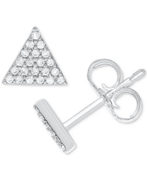 Macy's Diamond Pave Triangle Stud Earrings (1/10 Ct. T.w.) In 10k White, Yellow Or Rose Gold In White Gold