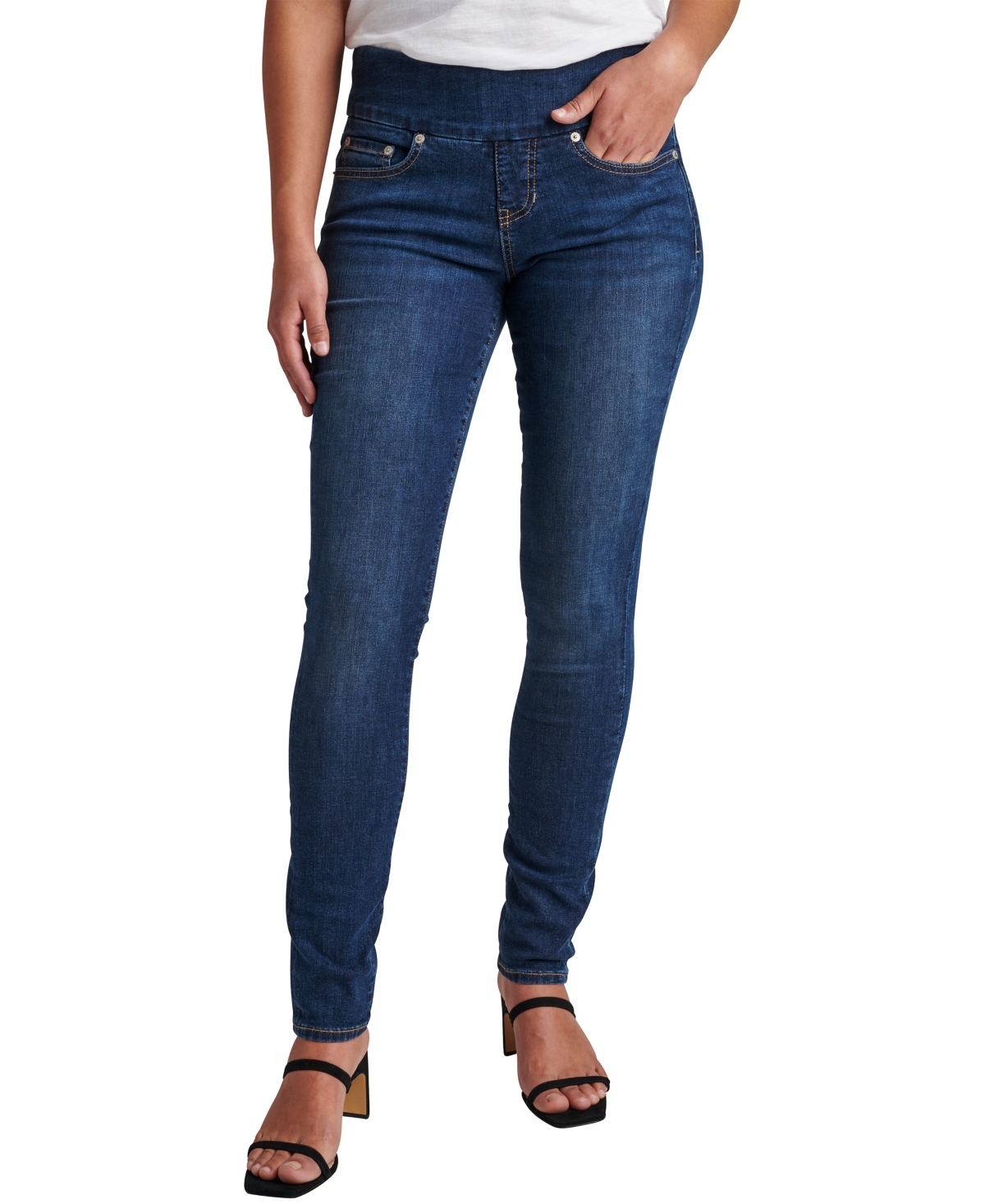 Shop Jag Jeans Women's Nora Mid Rise Skinny Pull-on Jeans In Anchor Blue
