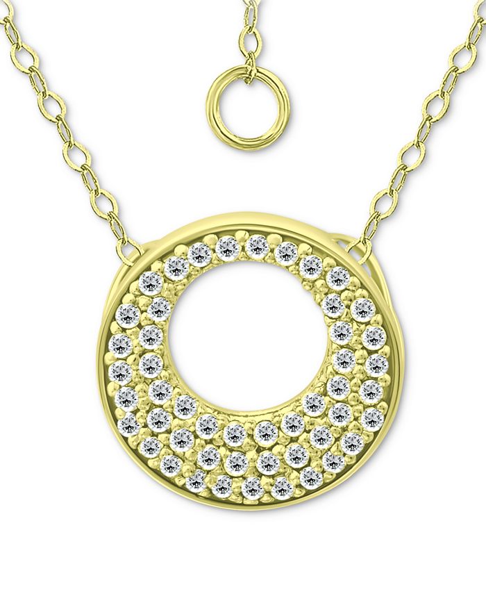 Cubic zirconia on sale circle pendant necklace