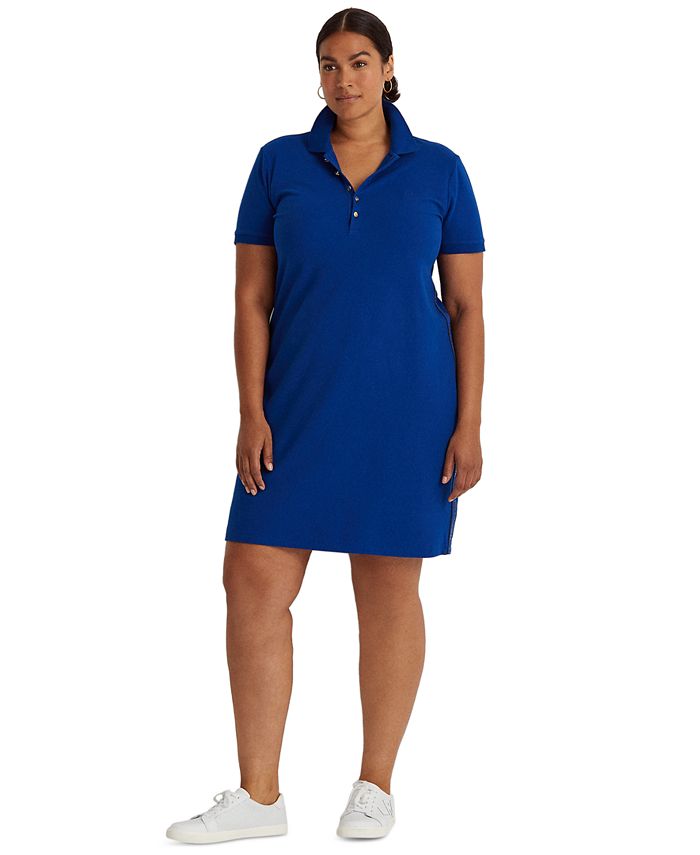 fusie galblaas snor Lauren Ralph Lauren Plus-Size Piqué Polo Dress & Reviews - Dresses - Plus  Sizes - Macy's