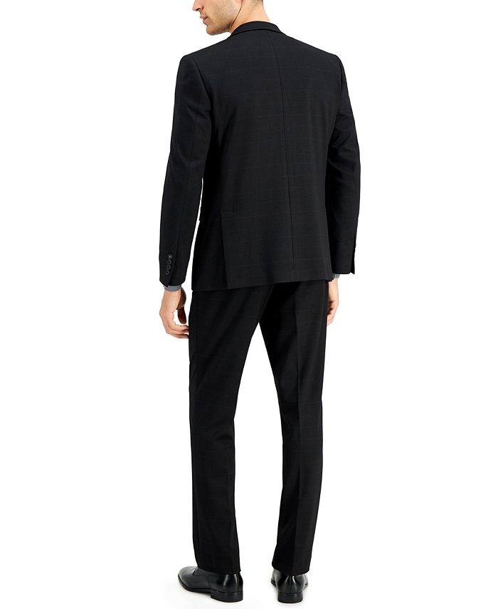 Perry Ellis Men's Slim-Fit Black Window Knit Suit - Macy's