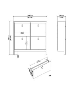 Madrid 4-Drawer Shoe Cabinet