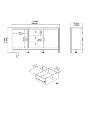 Madrid 3-Drawer Sideboard