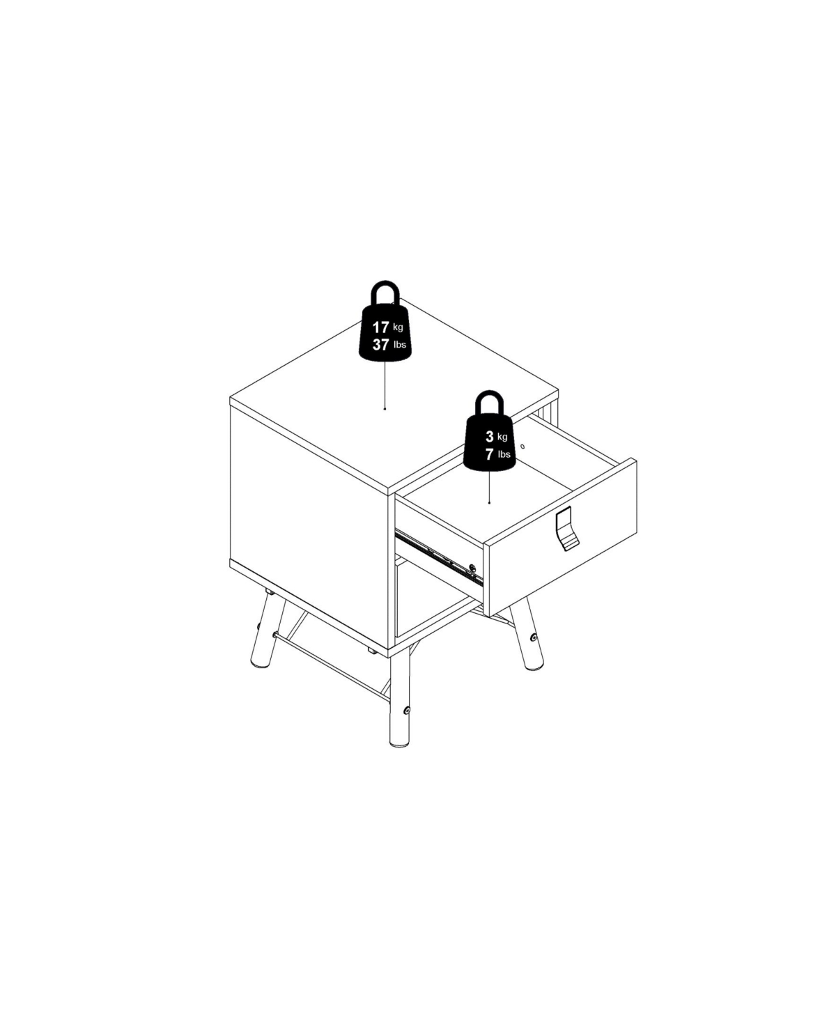 Tvilumry 2-Drawer Nightstand - Walnut