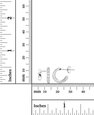Cubic Zirconia Cuff Hoop Earrings