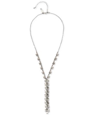 Photo 1 of INC International Concepts Silver-Tone Mixed Crystal Fan Lariat Necklace, 18" + 3" extender, Created for Macy's