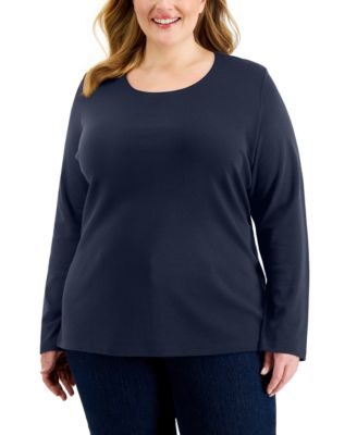 Plus Size Long Sleeve Top, Created for Macy's