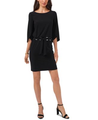 MSK - Petite Belted Tulip-Sleeve Dress