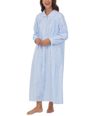 Lanz of Salzburg - Cotton Lace-Trim Flannel Nightgown