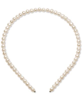 Macy's - Cultured Freshwater Pearl 6-7mm Headband in Sterling Silver (Also Available in Pink or Gray), Created for