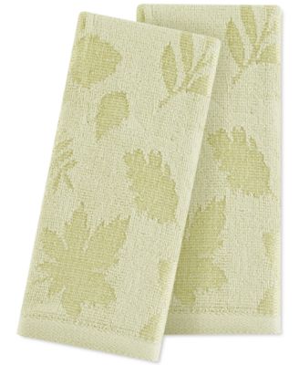Martha Stewart Collection - Martha Stewart Carved Leaves Fingertip Towel