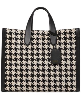 kate spade new york Manhattan Woven Striped Fabric Large Tote - Macy's
