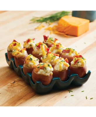 Solid Glaze Ceramics Egg Tray, 12-Cup