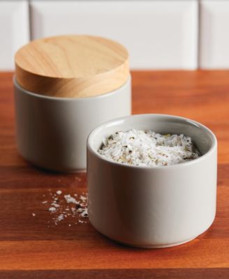 Ceramic Stacking Spice Box Set with Lid, 2-Piece
