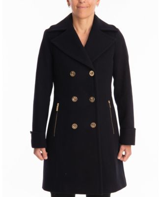 michael kors double breasted peacoat women's