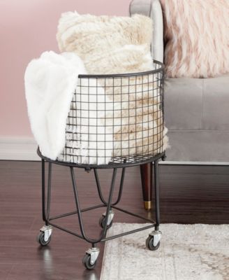by Cosmopolitan Black Industrial Metal Storage Cart, 25 x 17
