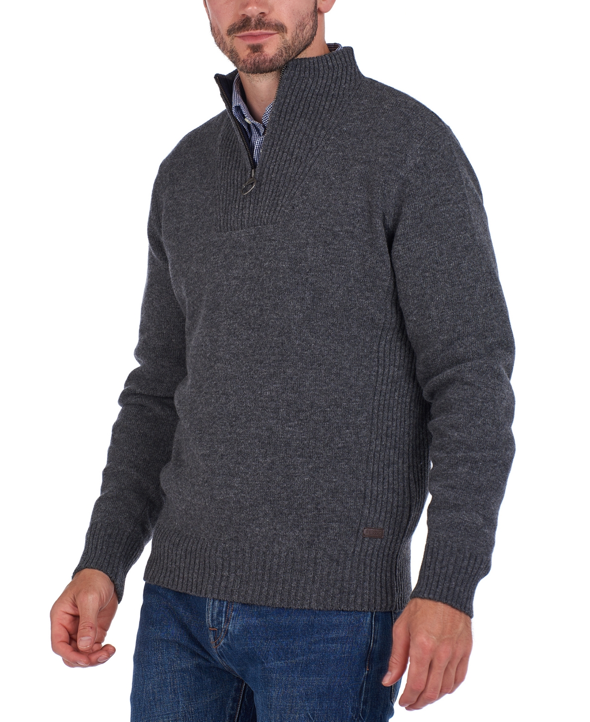 Men's barbour essential lambswool half zip sweater hotsell