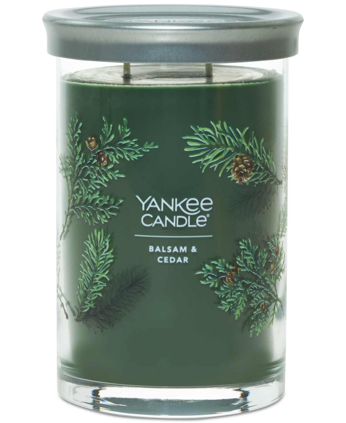 Yankee Candle Signature Large Two-Wick Balsam & Cedar Tumbler Candle - Green
