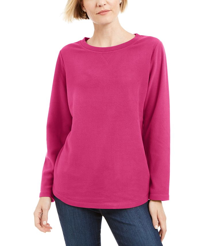 Karen Scott Sport Fleece Sweatshirt, Created for Macy's - Macy's