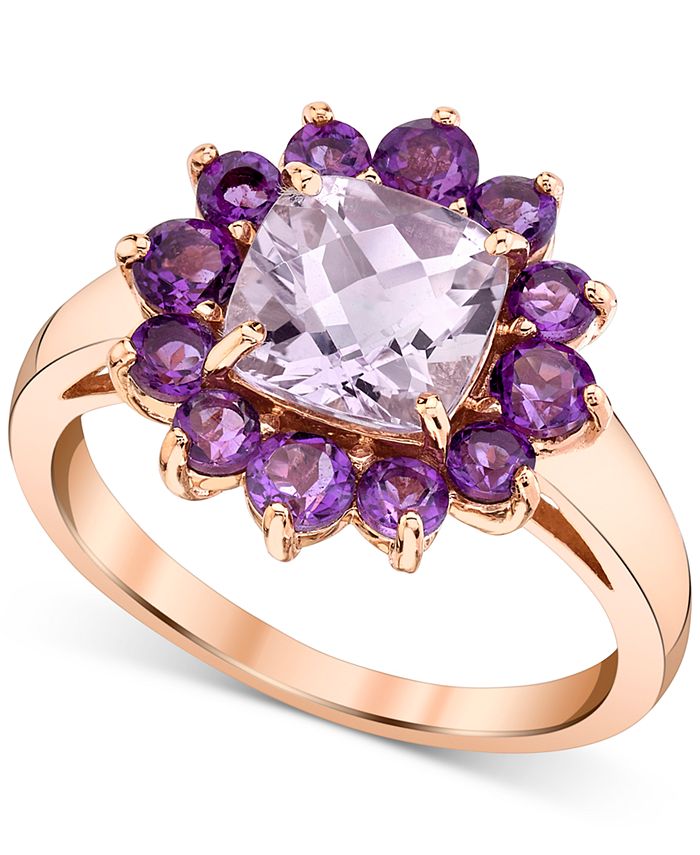 Macy's - Pink & Purple Amethyst Flower Ring (2-3/8 ct. t.w.) in 14k Rose Gold
