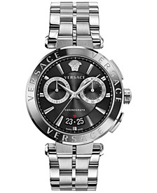Men's Swiss Chronograph Aion Stainless Steel Bracelet Watch 45mm