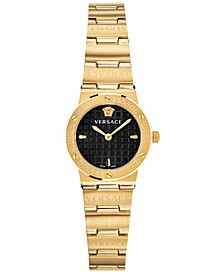 Women's Greca Logo Mini IP Yellow Gold Stainless Steel Bracelet Watch 27mm