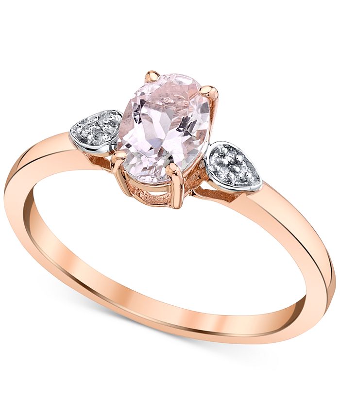 Macy's - Morganite (1 ct. t.w.) & Diamond Accent Ring in 14k Rose Gold