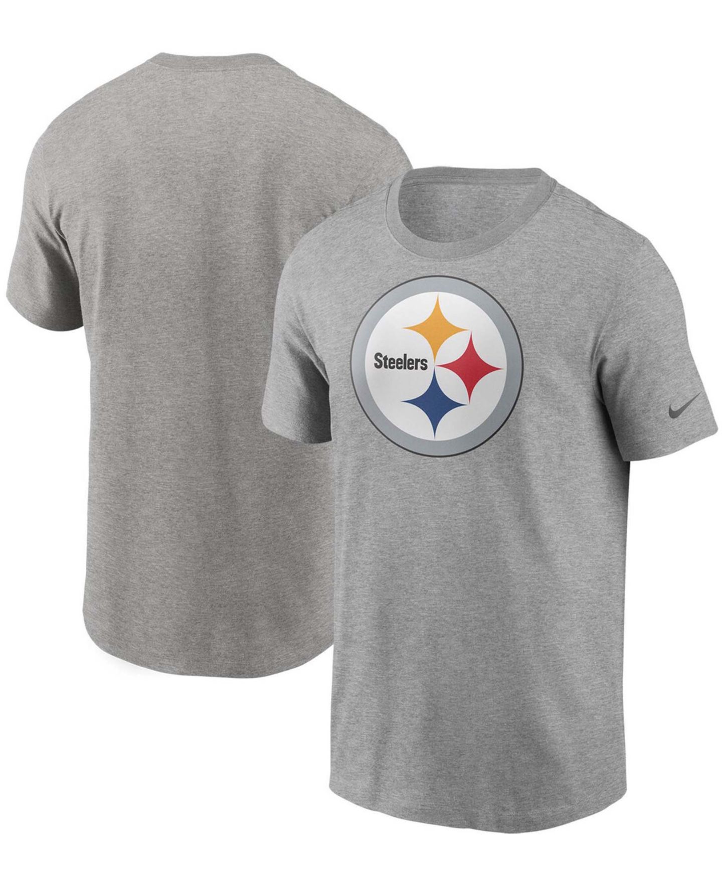 Мужская футболка Nike Heathered Gray Pittsburgh Steelers Primary Logo — фото 1