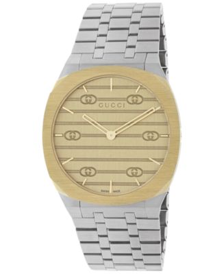 Gucci シルバー メタルバンド 時計 GUCCI 25H watch, 34mm in steel | GUCCI® US