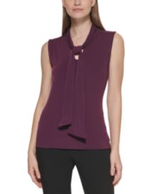 Tie-Neck Sleeveless Knit Top