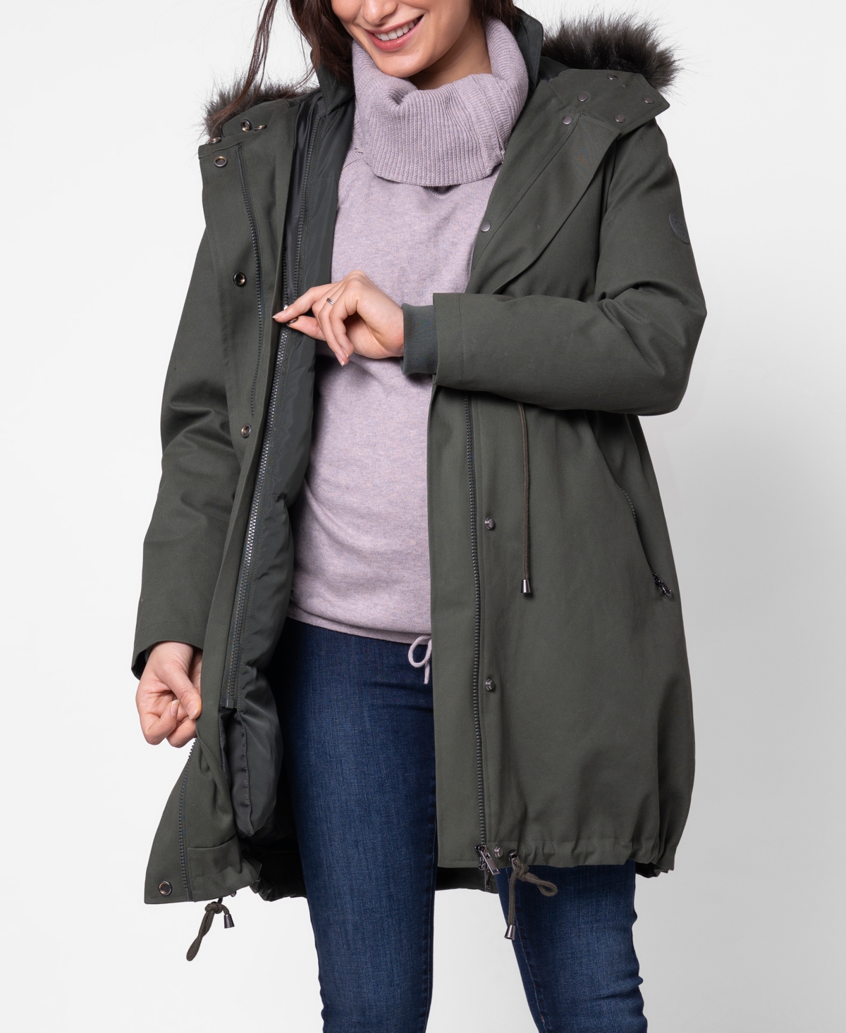 Shop Seraphine Women's Sub-zero 3 In 1 Maternity Jacket In Khaki