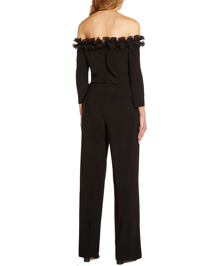 Adrianna Papell Ruffled Off-The-Shoulder Jumpsuit - Macy's