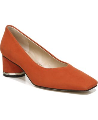 red orange pumps