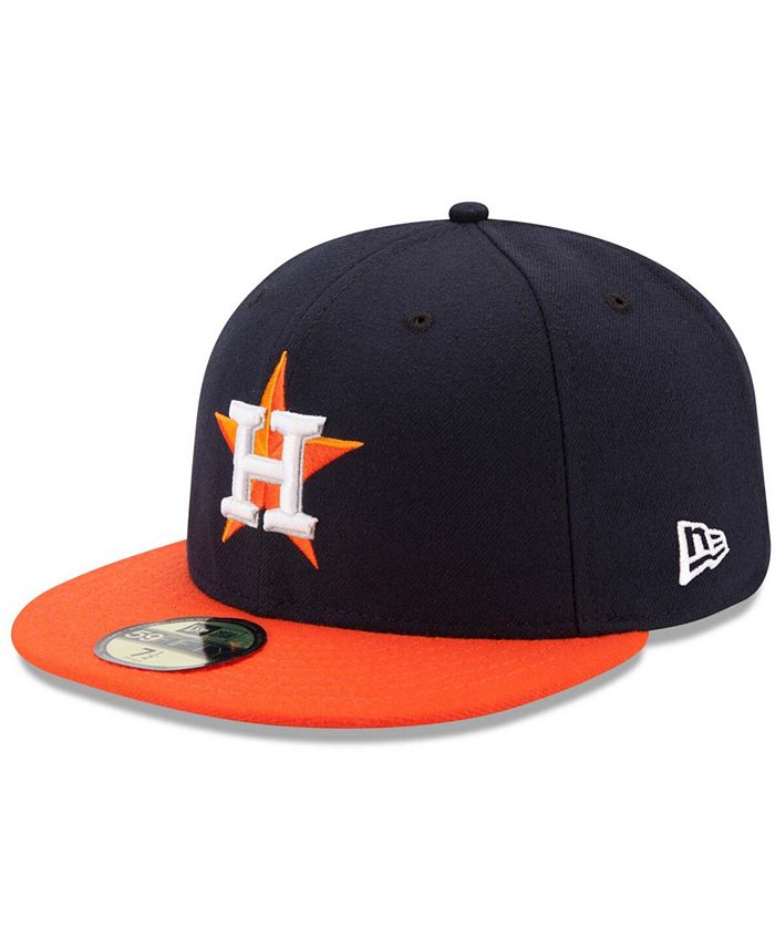 New Era - Men's Navy/Orange Houston Astros Road Authentic Collection On Field 59FIFTY Performance Fitted Hat