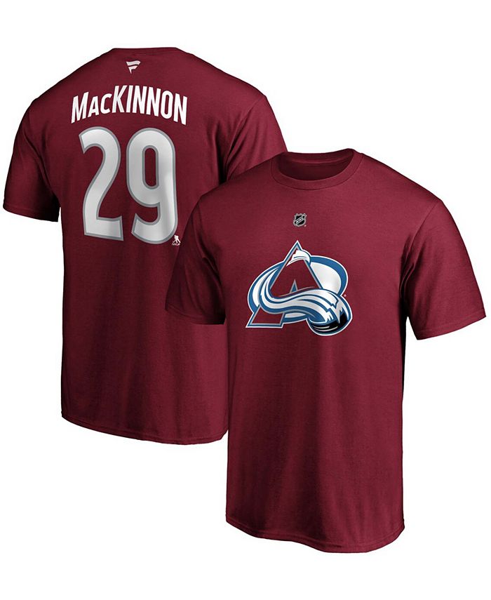 Fanatics - Men's Branded Nathan MacKinnon Burgundy Colorado Avalanche Team Authentic Stack Name & Number T-Shirt