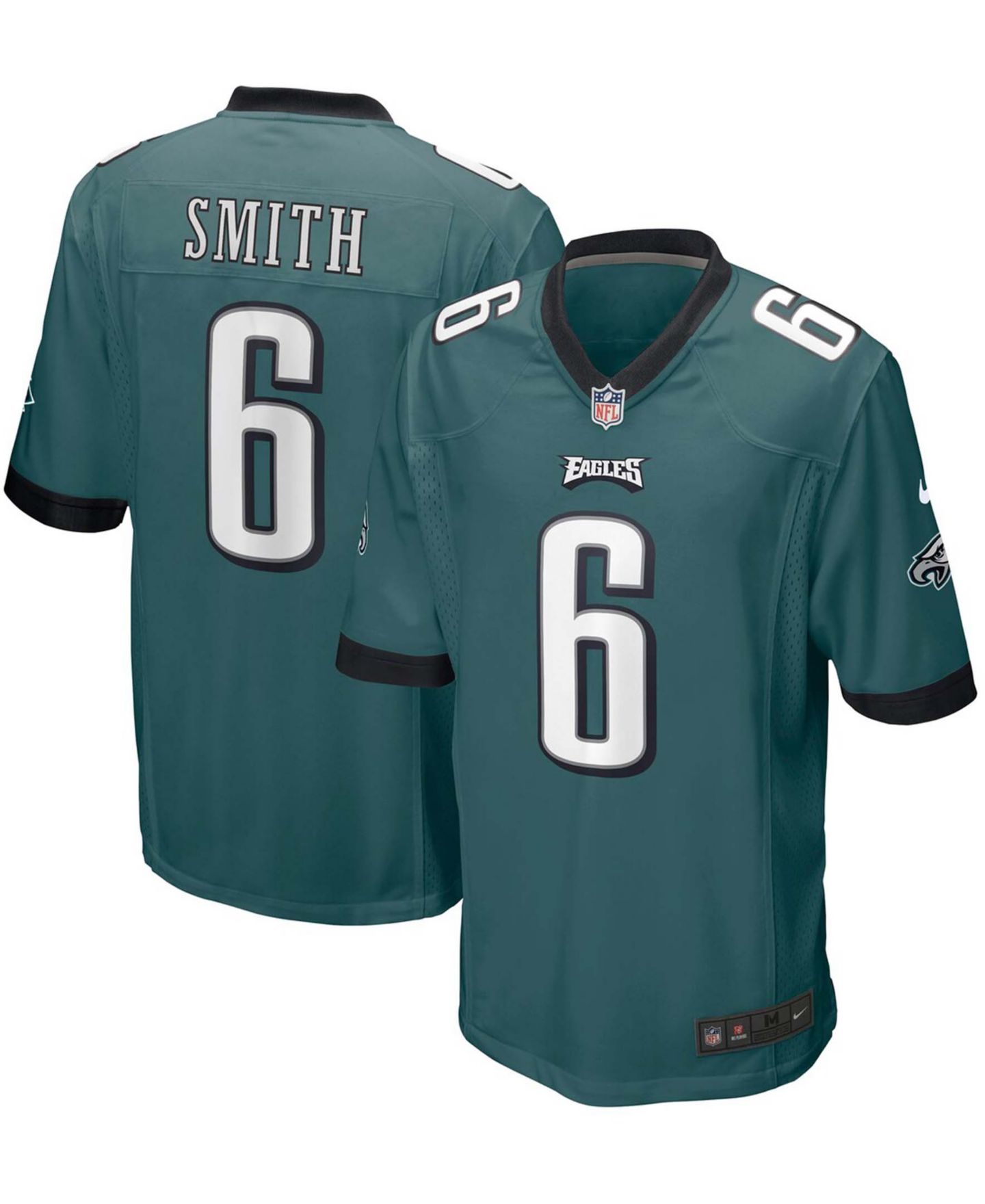Мужской топ Nike DeVonta Smith Midnight Green Philadelphia Eagles NFL Draft First Round Pick Game Jersey — фото 4