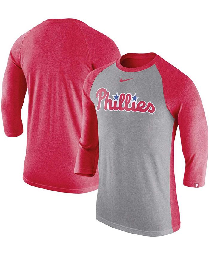 Nike Men's Philadelphia Phillies 3/4-Sleeve Raglan T-Shirt - Macy's