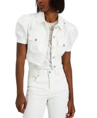 macys white denim jacket