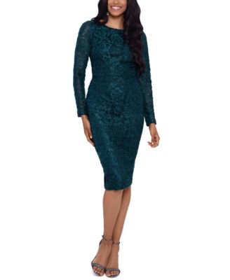 xscape soutache floral lace sheath dress