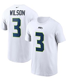 Men's Russell Wilson White Seattle Seahawks Name and Number T-shirt