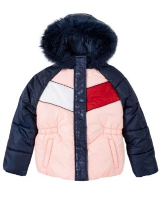 tommy hilfiger colorblock puffer