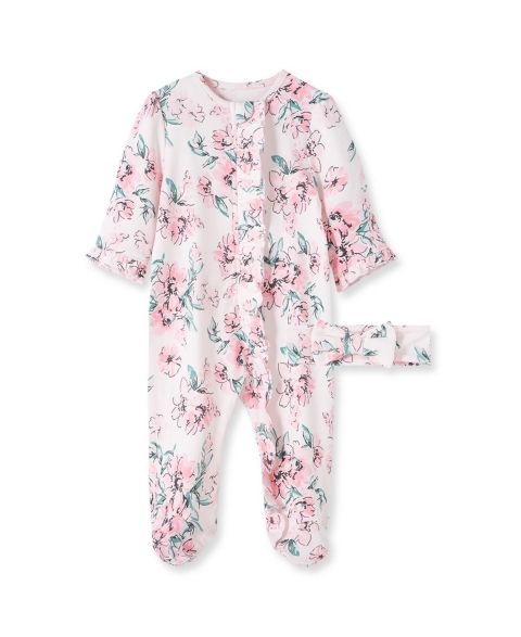 Детский комплект Little Me Dream Floral для девочки: комбинезон и повязка, 2 предмета