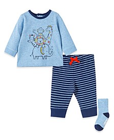 Baby Boys Safari T-shirt, Jogger and Socks Set, 3 Piece