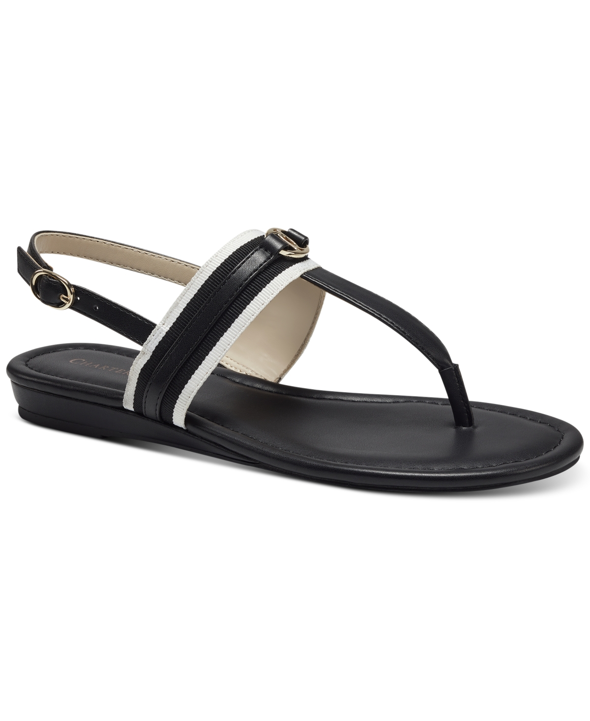 Macy's black flat sandals online