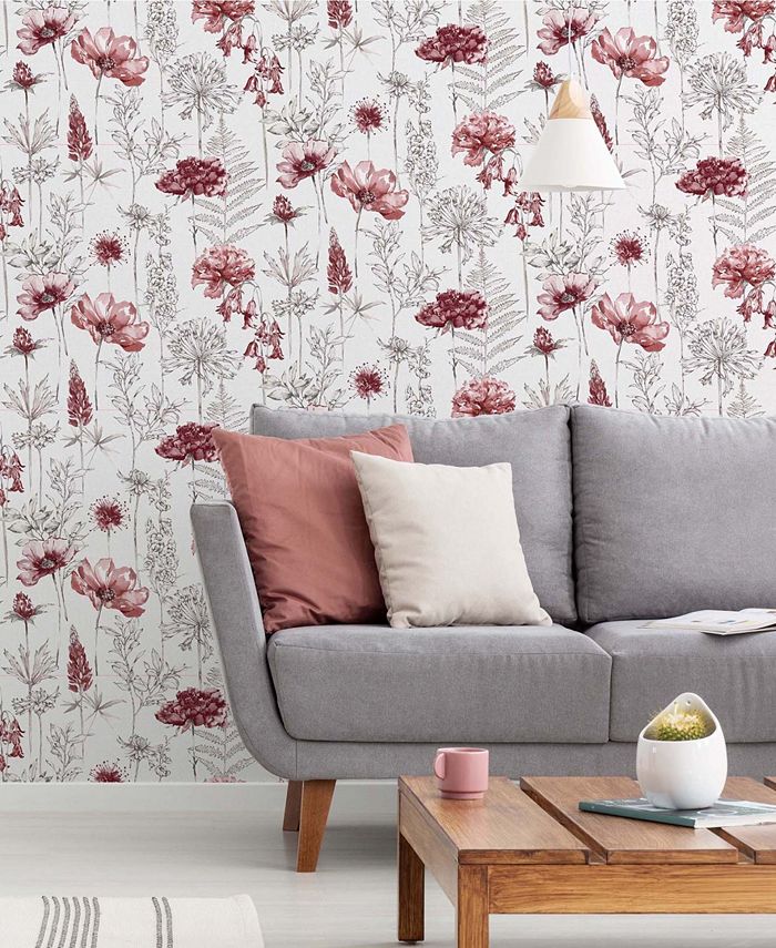 Graham & Brown Floral Sketch Wallpaper Macy's